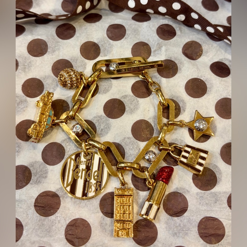 HENRI BENDEL Gold-Tone Brass Charm Bracelet. EXTREMELY RARE/HARD TO FIND - Picture 14 of 16